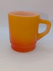 Vintage FIRE KING Orange Ombre D Handle Stackable Coffee Cups Mug