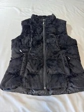 Eddie Bauer Black Premium Goose Down Soft Quilted Puffer Vest Size M (0028)