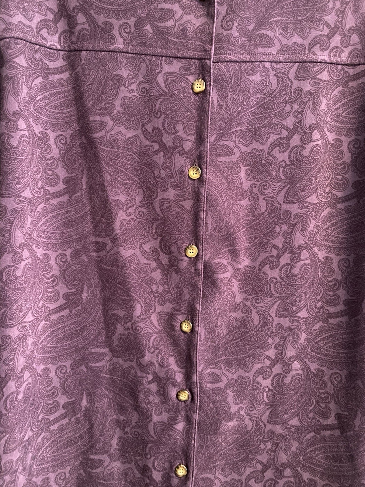 Vtg White Stag L Purple Button Up Faux Suede Shirt, Boho AOP, Y2K Phoebe C16