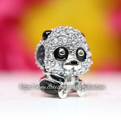 Pandora Cute Panda Bear Sparkling Charm 790771C01 S925 Sterling Silver CZ