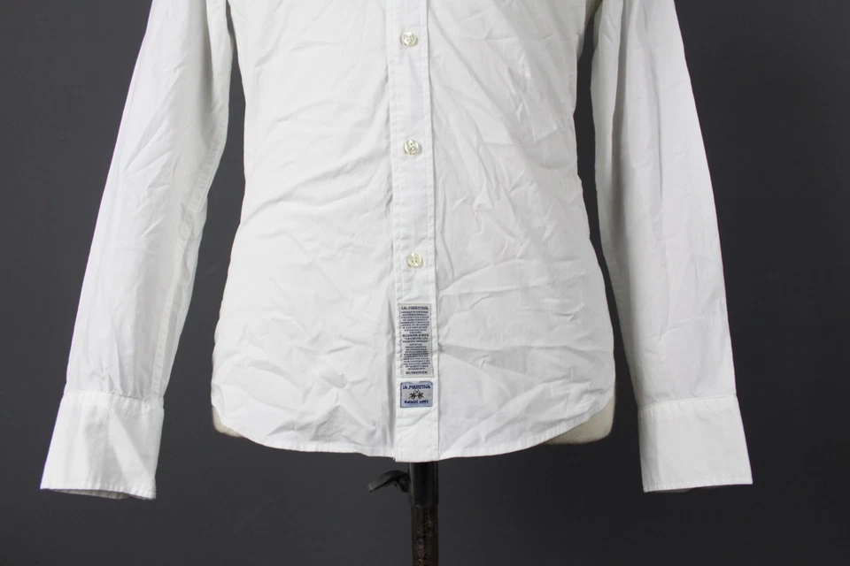 LA MARTINA Slim Fit White Cotton Long Sleeve Collared Button Down Shirt Size S - Image 3 of 4