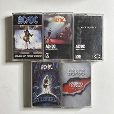 AC/DC Cassette Tapes Lot Of 5 Blow Up Your Video Razor Edge Ballbreaker Black