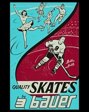 Wall Art Poster - Bobby Hull Bauer Skates Advertisement - 8x10 Color Photo