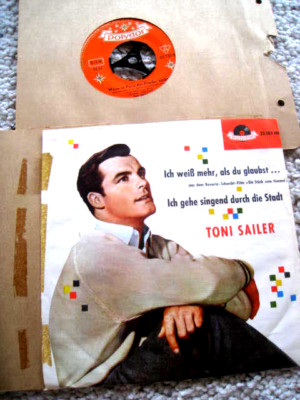 2 VntgToni Sailer-POLYDOR 45 records-DU BRINGST MIR CLUCK-WENN in PARIS~REDUCED