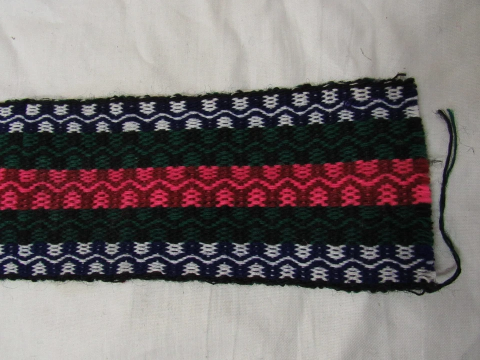 ANTIGUO DISFRAZ POPULAR CINTURÓN ANCHO TEJIDO A MANO Foto 2 de 4