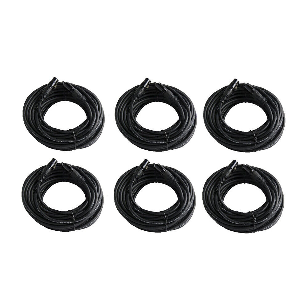 6Pcs XLR Audio Cable to 3-Pin Shielded Female Cables Stereo Cord