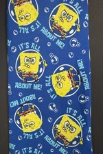 SpongeBob Squarepants Tie Nickelodeon "It's All About Me" 2006 Blue 57" Bubbles