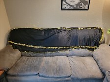 SALE Belly Dance Melaya Leff Scarf, Black  Gold, 8ft Long