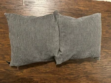 2 Rodeo Home Down Feather Throw Pillows Gray Fabric Zip 20" Square Home Decor