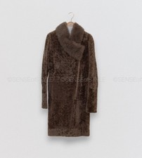Brunello Cucinelli Fur Coat Jacket Teddy Top Brown Winter Women's Size It42 M 6