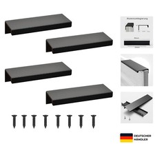Versteckte Möbelgriffe Aluminium Schwarz 8cm Schrank- und Küchengriffe