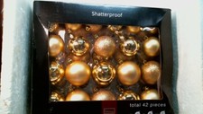 Celebrations 42pc. Shatterproof Ornaments, Gold  Glitter, FREE SHIPPING