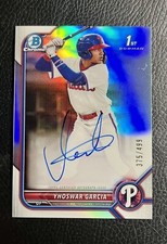YHOSWAR GARCIA AUTO 1st 2022 Bowman Chrome REFRACTOR /499 Phillies CPA-YG