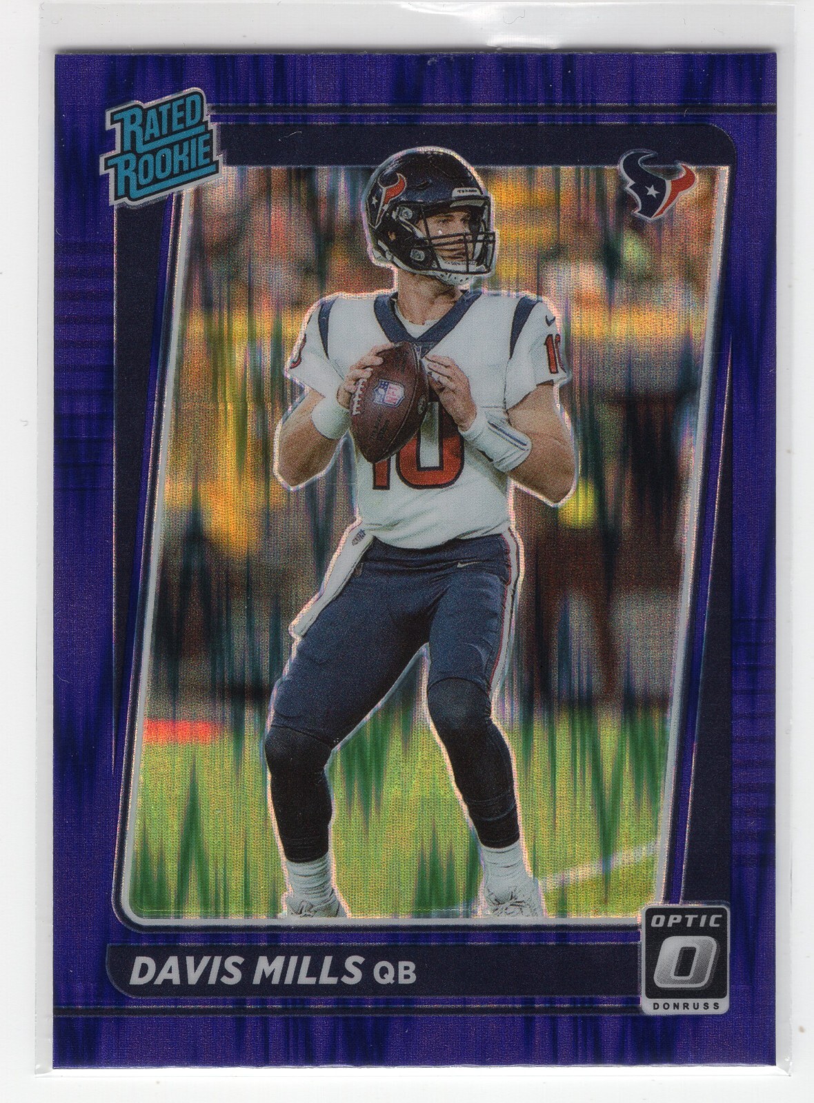 Davis Mills 2021 Panini Donruss Optic Purple Shock Prizm Rated Rookie #222