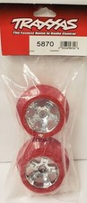 Traxxas 5870, Wheels, SCT chrome, red beadlock style, dual profile