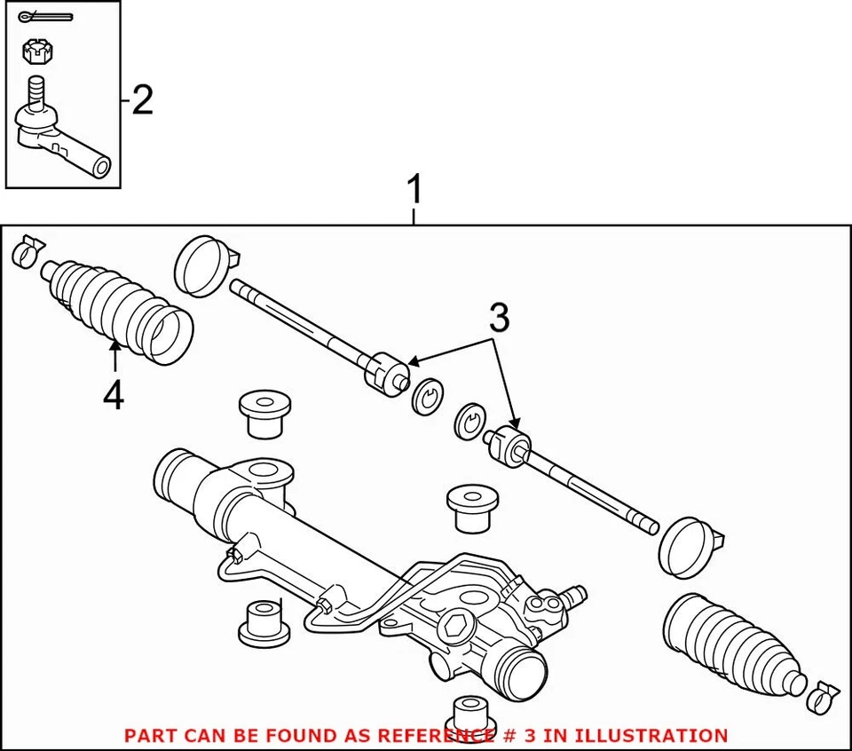 Extremo de barra de amarre de dirección interior delantera original OEM para Toyota Tacoma 2005-2013 Foto 3 de 3