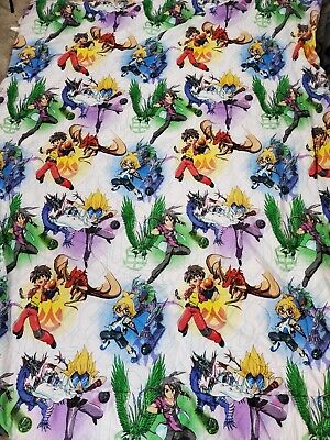 Rare BAKUGAN Anime Twin or Full Bed Reversible Comforter Blanket! 66 x 85