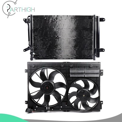 Cooling Fan and AC Condenser Car Electric For 2011-2013 Volkswagen Jetta