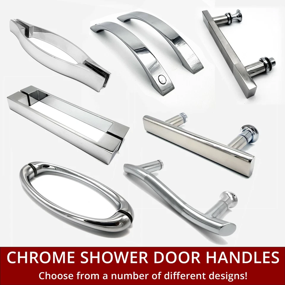 Chrome Shower Door Handles or Knobs | For Shower Enclosures | Various Sizes