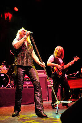 Bernie Shaw and Trevor Bolder of Uriah Heep performing live on sta - Old Photo
