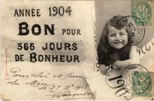 Old postcard AK year 1904 - good for 366 days of happiness BEGERET (1320962)