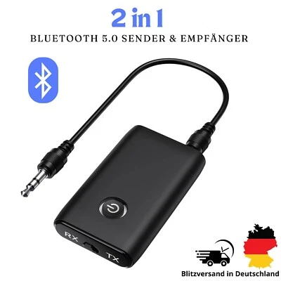TECHMARKT24 Bluetooth 5.0 2in1 Audio Adapter Sender & Empfänger für TV, PC, Kopfhörer, Musik