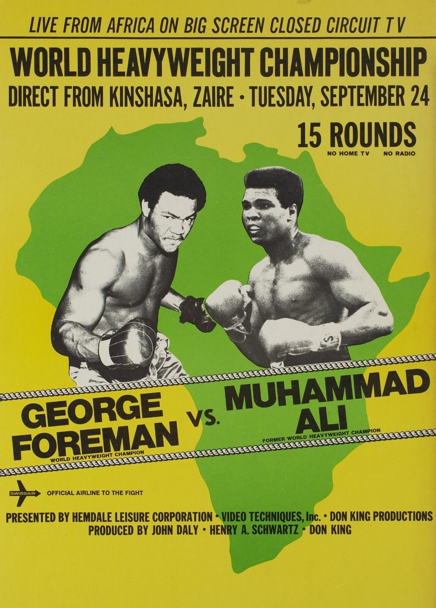 Muhammad Ali vs. George Foreman Boxing Fight Reproduction Poster