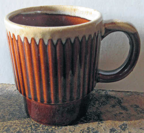 Drip Glaze Stacking Mugs Cup Made In Japan Coffee Tea Brown Vintage 3.5 Set of 3 - Picture 2 of 4