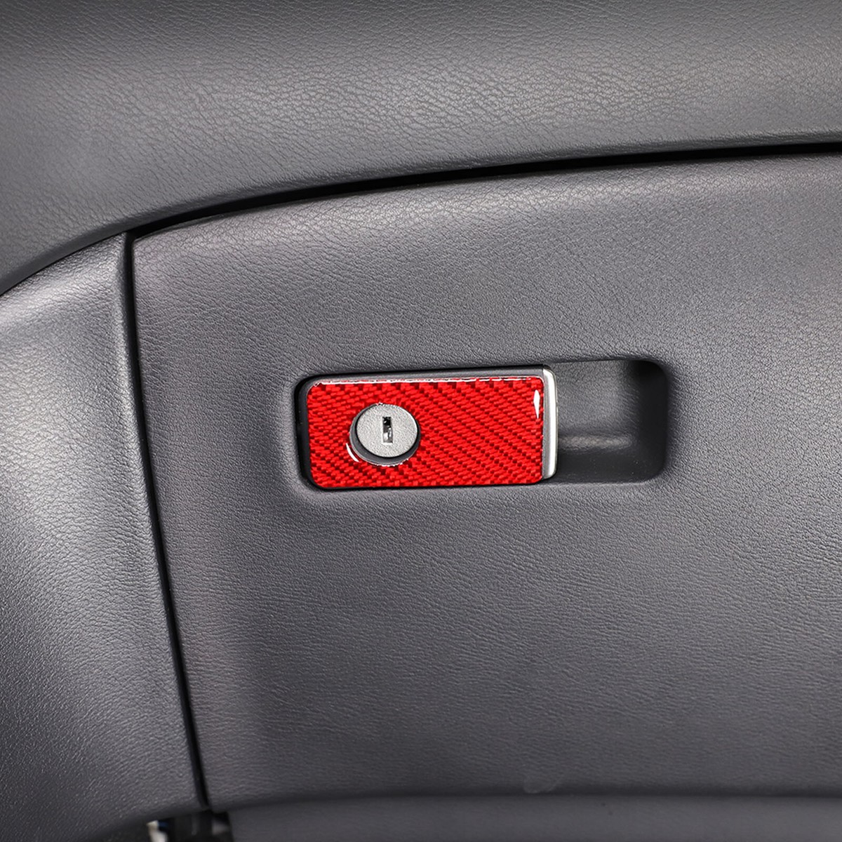 Red Carbon Fiber Glove Box Switch Trim Sticker For INFINITI Q50