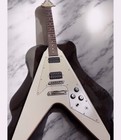 New Flying V Electric Guitar HPL Fretboard HH Pickups Fixed Bridge Cream Yellow