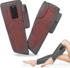 Wireless Leg Massager - Air Compression Calf Massager with Heat for Circulation,
