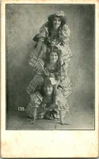 Vtg Postcard Can Can Dancers Cancan Frou Frou Human Tower Dancing Girls Climax