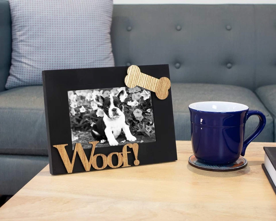 Black Wood Sentiments Dog “Woof!” Picture Frame, 4x6 inch, Photo Gift for Pet... - Image 3 of 4