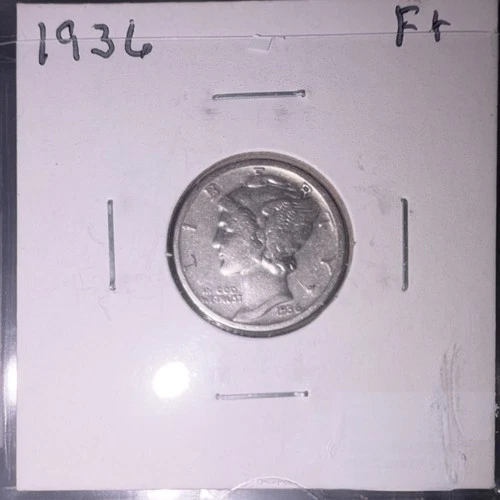 1936 Mercury Dime F+ Silver 10C Circulated Business Strike Uncertified