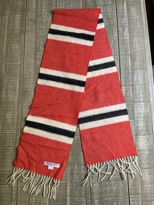 Johnstons of Elgin Scotland 100% Cashmere Fringe Scarf Multicolor Plaid 60 X 8 