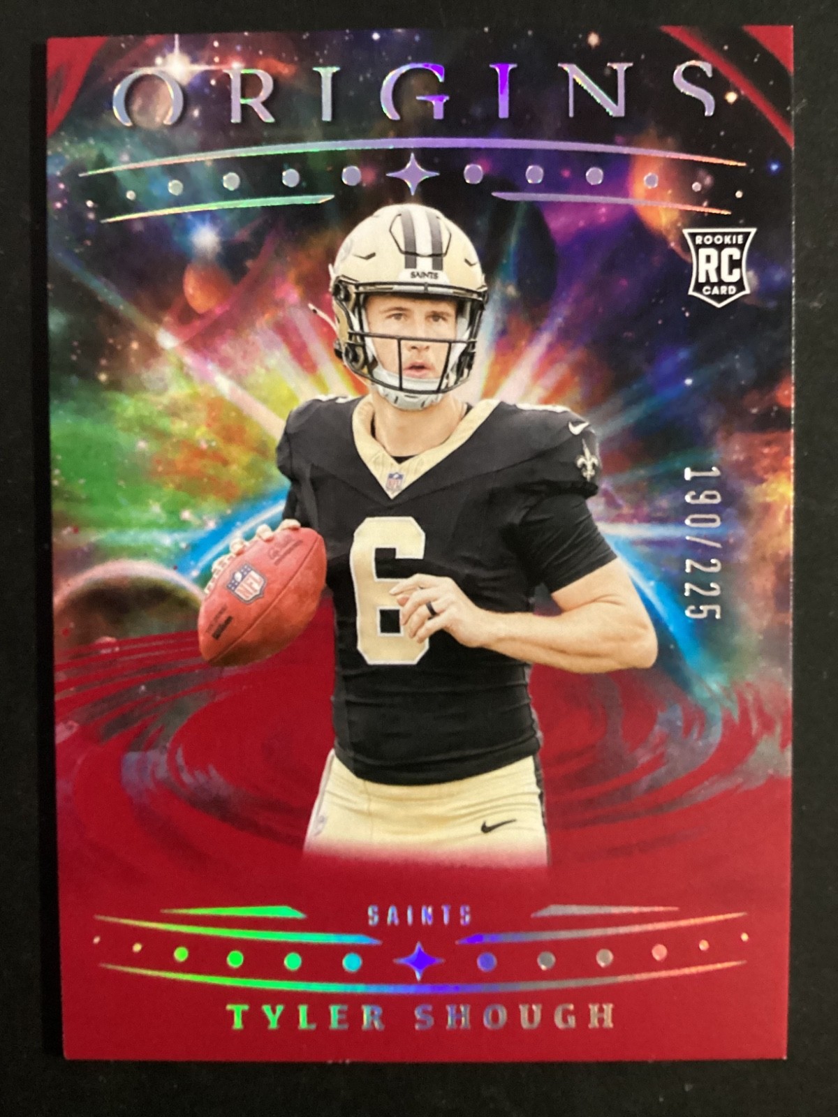 2025 Panini Origins TYLER SHOUGH RED /225 !! Rookie (RC) #117 New Orleans Saints