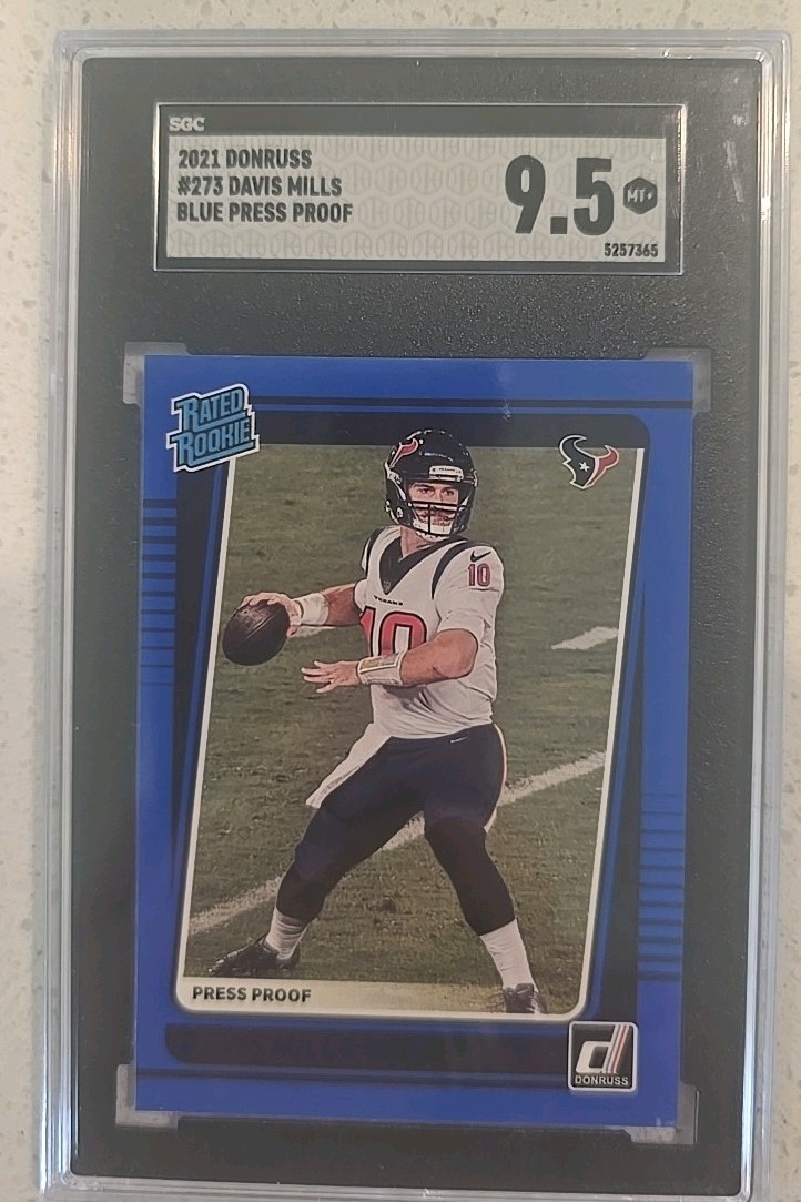 2021 Panini Donruss - Rated Rookie Davis Mills #273 Press Proof Blue (RC)