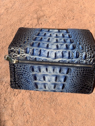Brahmin Ady Leather Wallet Blue Croc Reptile - Picture 8 of 9