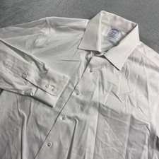 Brooks Brothers Men 16.5 36 Regular Fit Non-Iron Supima Cotton White Dress Shirt