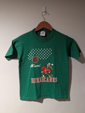 Vintage 90s University of Miami Hurricanes Sebastian T Shirt Jerzees Youth Med