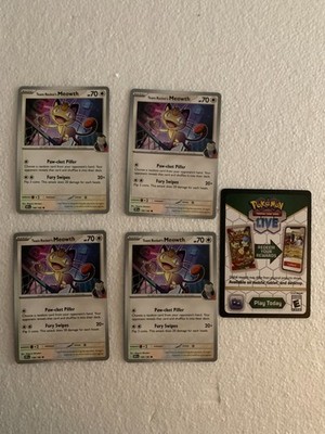 TEAM ROCKET'S MEOWTH 149/182 Pokemon - Destined Rivals NM/Unplayed  + Code Card