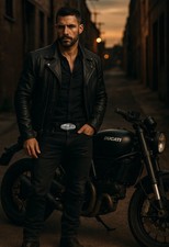 Sterling Silver 925 Belt Buckle Ducati Genuine Alligator Belt 36 Motorcycle MOTO