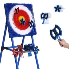 Axe Throwing Game for Backyard - 8 Throwing Axes Set - Deluxe Foldable Plasti...
