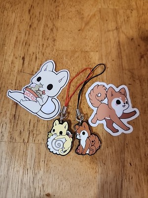 Tasty Peach Studios Inukii The Shiba Inu And Udon Kitten Sticker & Enamel Charm