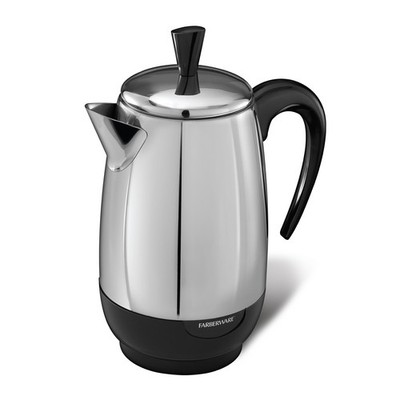 Electric Coffee Percolator 8 Cup Stainless Steel Keep Warm Farberware Basket
