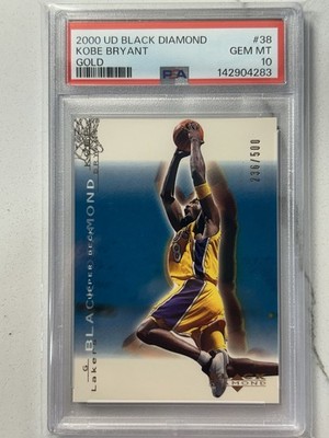 2000-01 UD Black Diamond #38 Kobe Bryant GOLD #'d /500  PSA 10