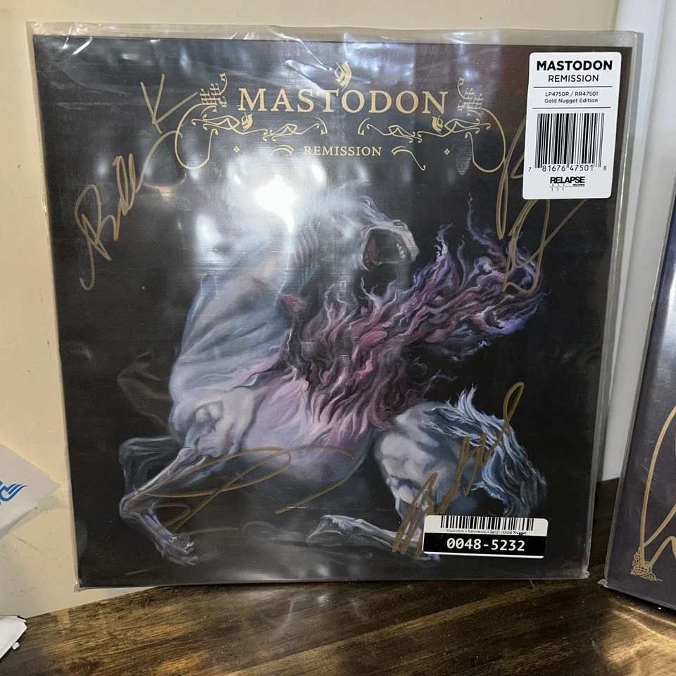 Mastodon LEVIATHAN & REMISSION Gold Vinyl SIGNED BY BAND!!  Relapse Records LP - Image 2 of 4