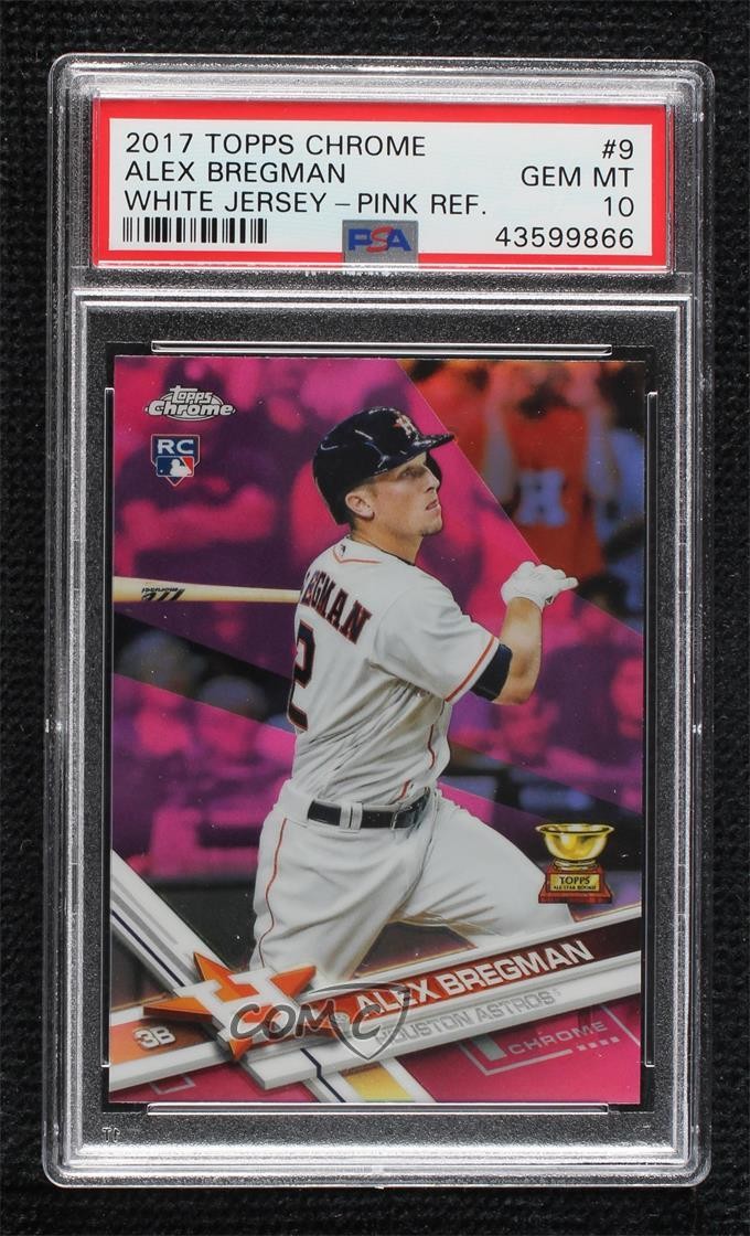 2017 Topps Chrome Pink Refractor Alex Bregman #9 PSA 10 GEM MT 01dg