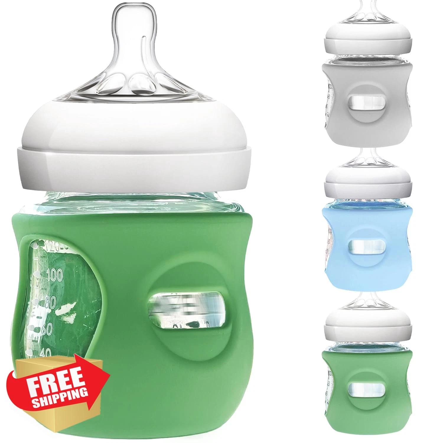 mirolam 3pk Silicone Avent Bottle Sleeve 4oz
