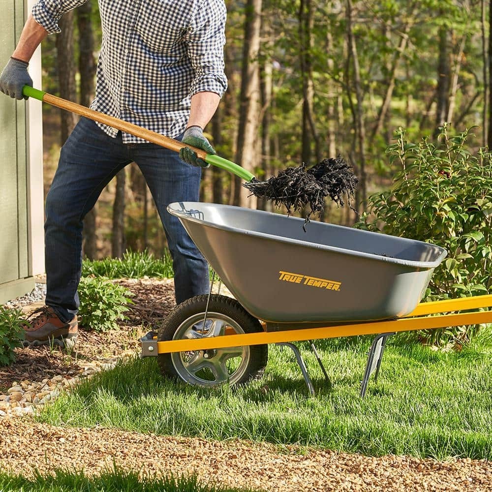 6 cu. ft. Flat Free Tire With Durable Steel Handle Heavy Duty Wheelbarrow Too